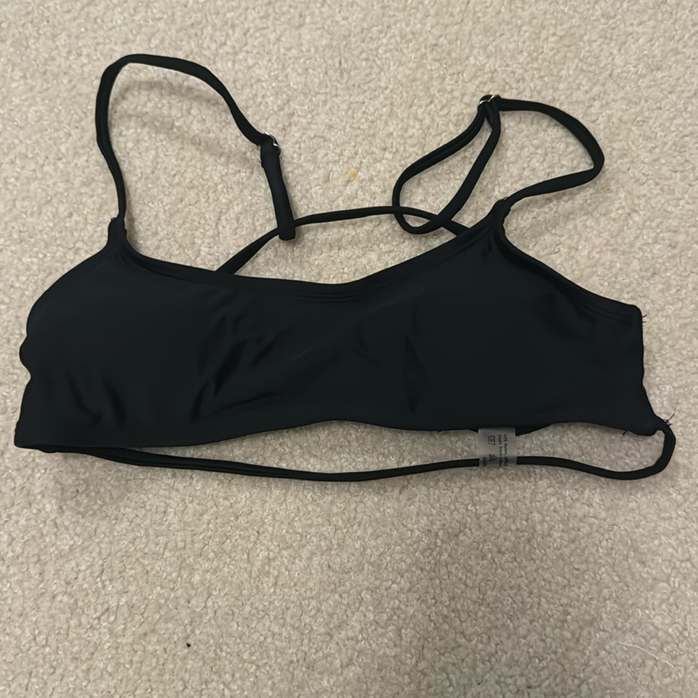 Black size small with 3 stripes on back bikini top